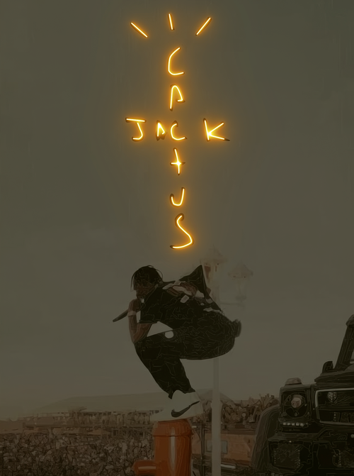 ASTRO FLAME – Cadre LED Travis Scott | Vibe musicale & énergie visuelle
