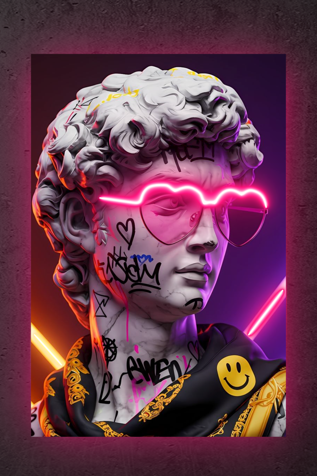 DAVID NEON GRAFFITI – Cadre LED Époxy • Noël Eclarys