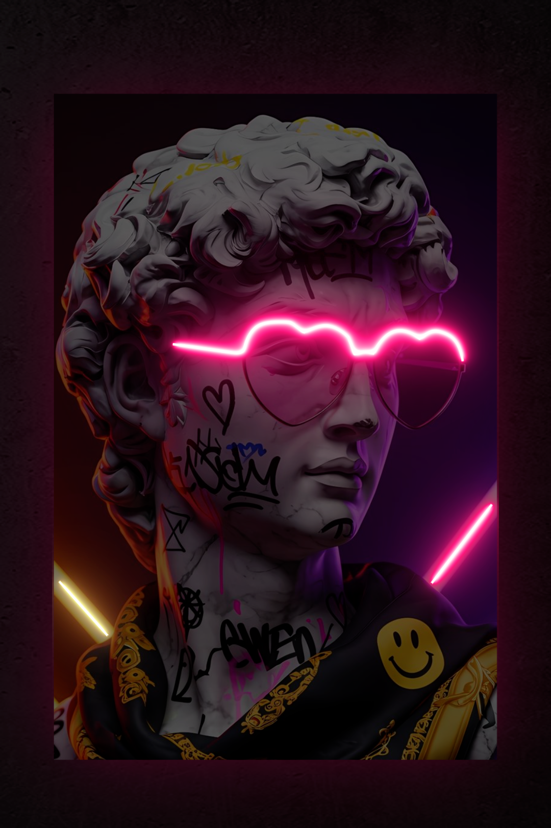 DAVID NEON GRAFFITI – Cadre LED Époxy • Noël Eclarys