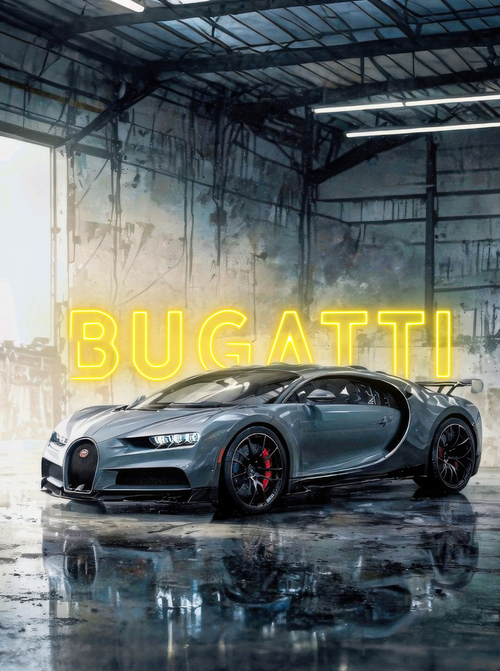 BLUE POWER – Cadre LED Bugatti Chiron | Hypercar & Émotion brute