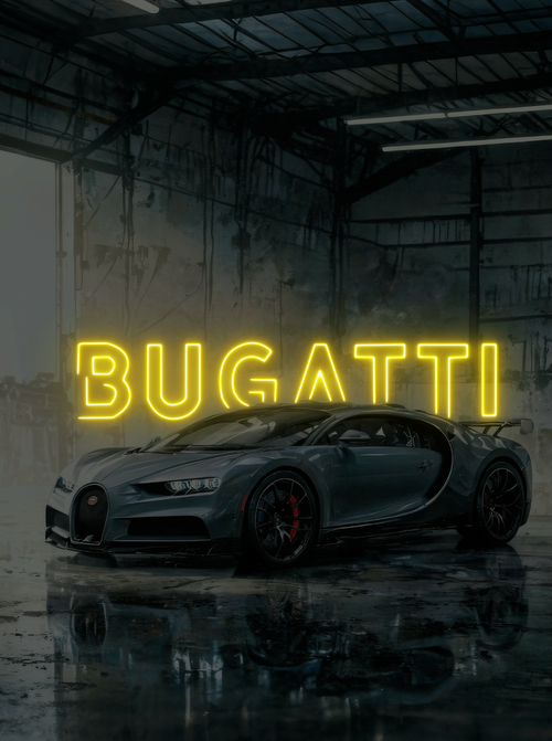 BLUE POWER – Cadre LED Bugatti Chiron | Hypercar & Émotion brute