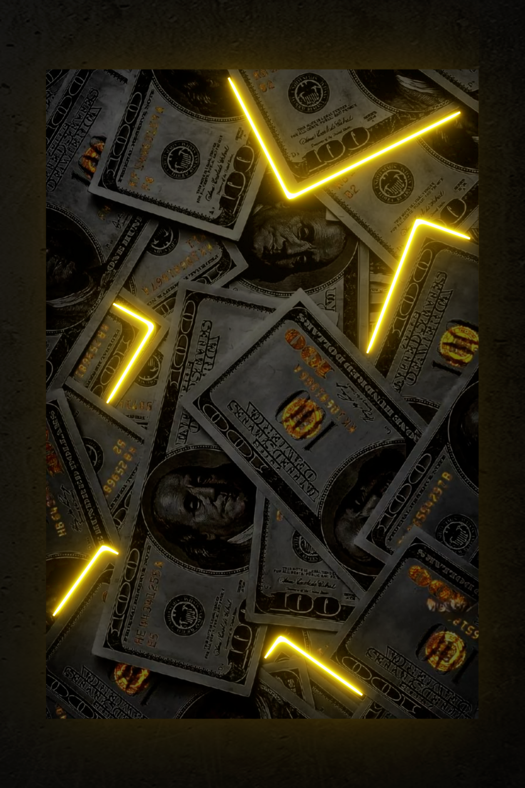 GOLDEN MONEY FLOW – Cadre LED Époxy • Noël Eclarys