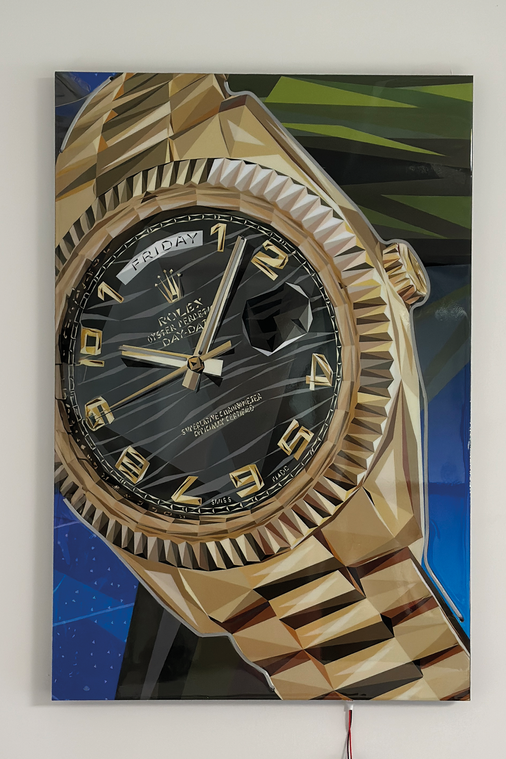 GOLD TIME – Cadre LED Rolex Day-Date Or & Éclat Néon Eclarys