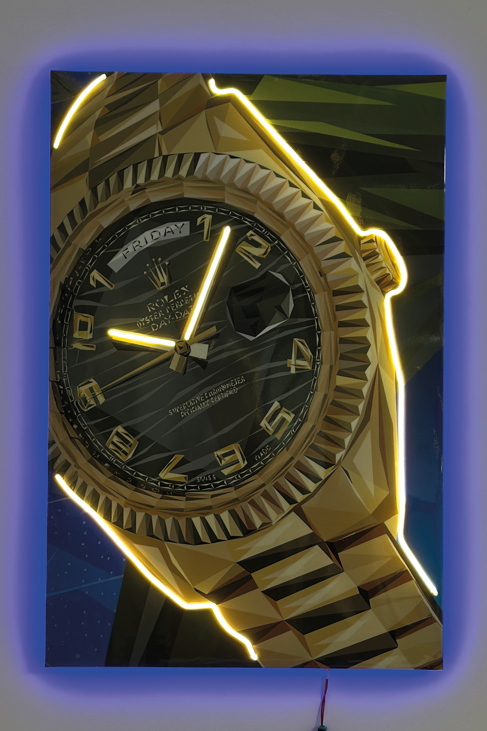 GOLD TIME – Cadre LED Rolex Day-Date Or & Éclat Néon Eclarys