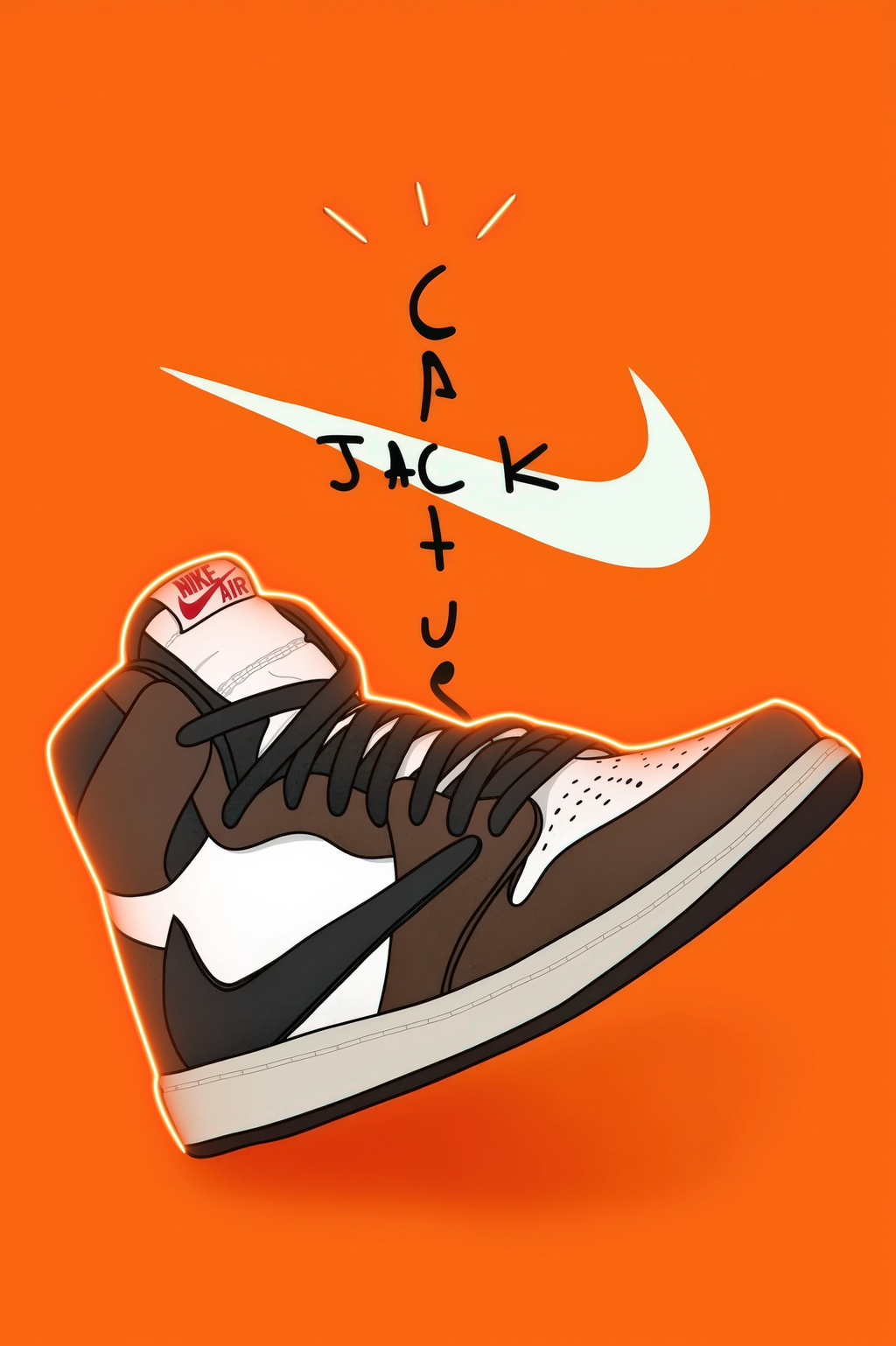 MOCHA LEGEND – Tableau LED Jordan 1 Travis Scott | Sneakers Iconiques Eclarys