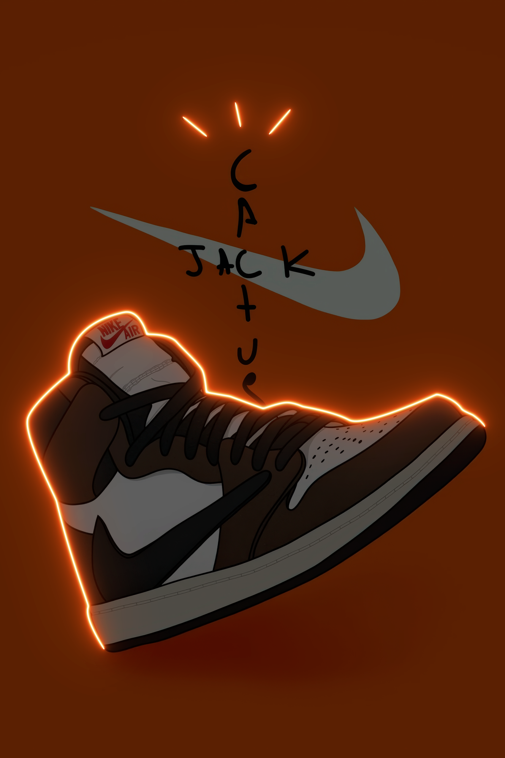 MOCHA LEGEND – Tableau LED Jordan 1 Travis Scott | Sneakers Iconiques Eclarys