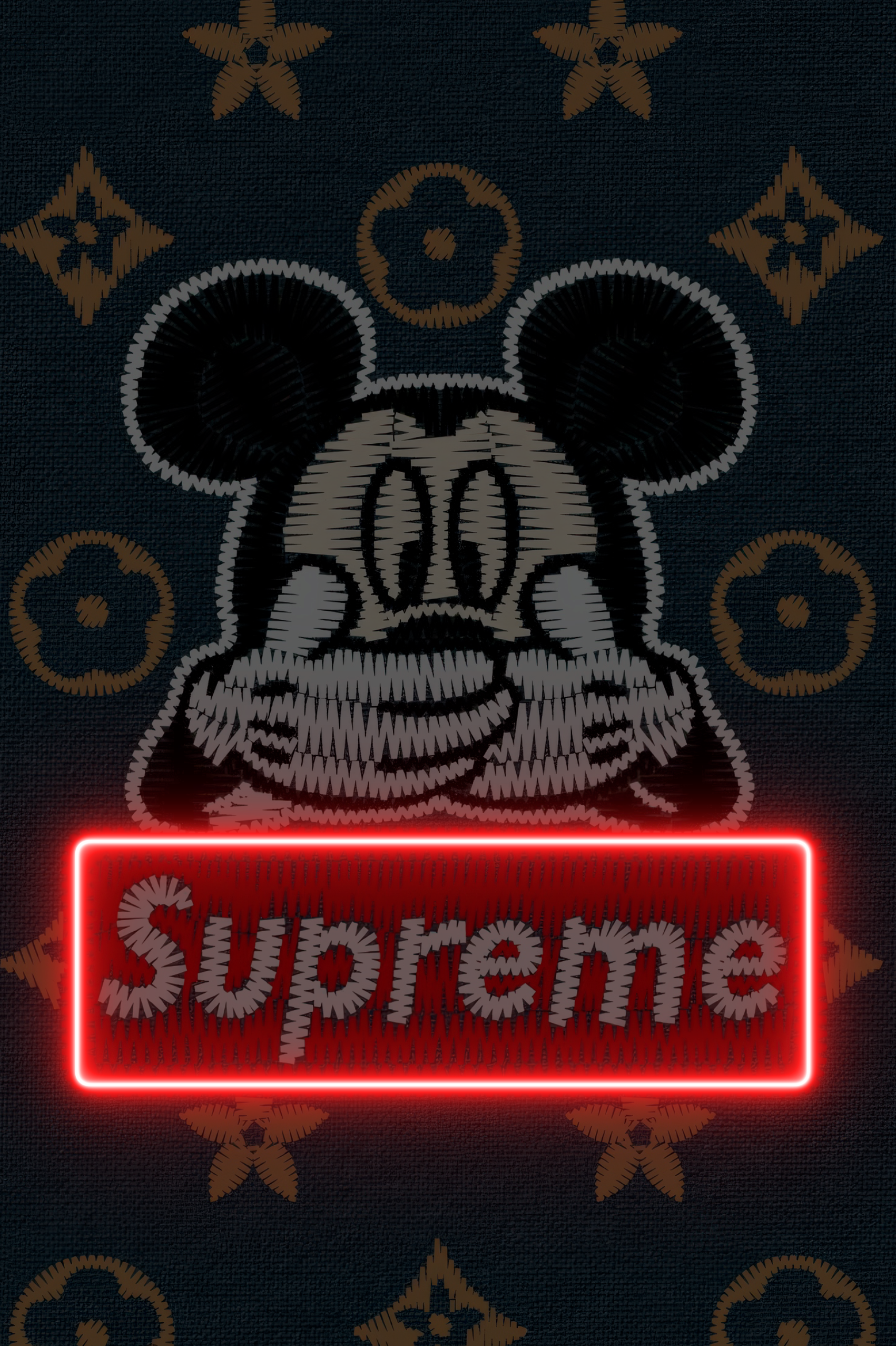 MICKEY SUPREME – Tableau LED Streetwear & Luxe | Pop Culture Urbaine Eclarys