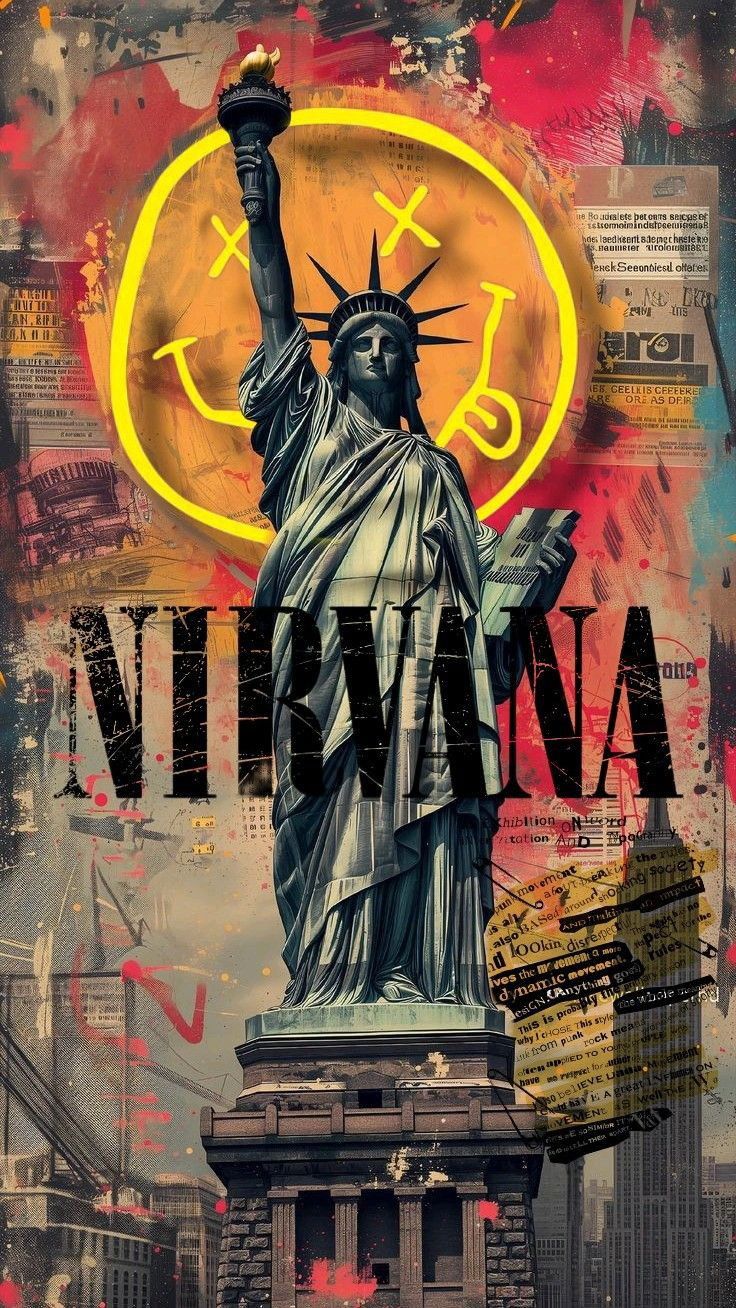 NIRVANA LIBERTY – Cadre LED Statue de la Liberté x Grunge & Pop Culture Eclarys