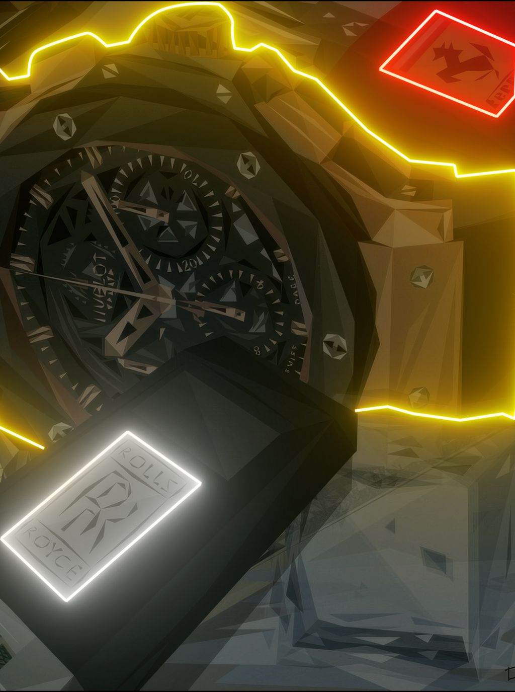 TRINITY – Cadre LED Hublot x Ferrari x Rolls-Royce Eclarys