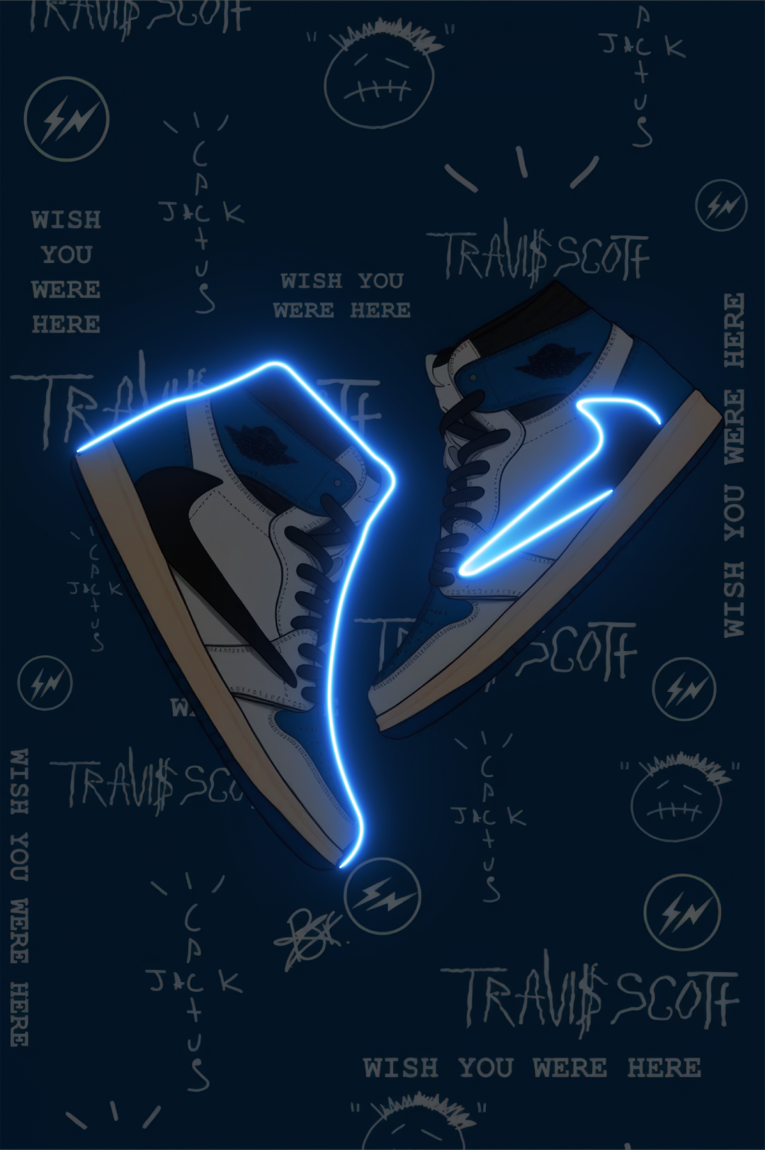 CACTUS BLUE – Travis Scott x Jordan 1 • Streetwear & Néon Bleu Eclarys